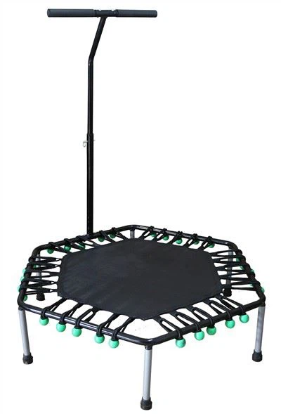 Hexagonal Fitness Trampoline with Handle